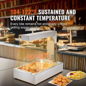 Lampada Elettrica Commerciale da 750W in Acciaio Inossidabile per Riscaldare Alimenti, Scaldapatatine Fritte, Stazione di Riscaldamento e Mantenimento a 104 Posizioni - Product Image 2