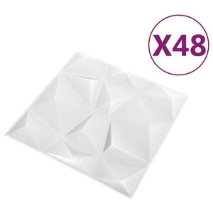Pannelli murali 3D bianco diamante 48 pz 19.7 \ "x19.7 \" 129.2 Ft² Design elegante per l'arredamento della casa - Product Image 3