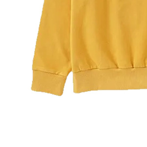 Conjunto Deportivo de Algodón Amarillo para Niñas, Cuello Redondo, Manga Larga, Pantalones Deportivos de Color Sólido, Ropa Casual de Otoño con Bolsillos Laterales y Cordón Ajustable - Product Image 2