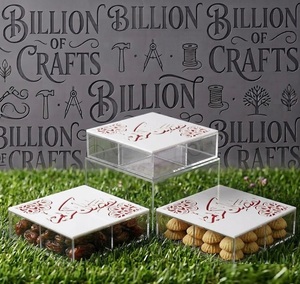 <b>Acrylic</b> Ramadan Kareem Candy Treat Box Personalized Eid Mubarak Gift <b>Storage</b> <b>Container</b> Square Party Favor Box - Product Image 5