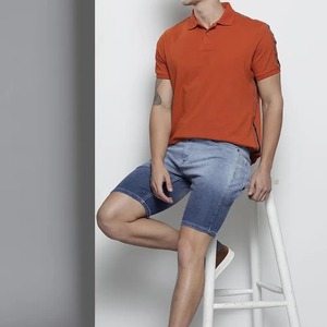 <b>Men's</b> Quality Cotton Straight Denim Shorts Low Price Factory Stock Casual Blue <b>Jeans</b> with Solid Pattern <b>men</b> denim shorts - Product Image 2