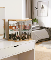 Vitrine d'angle moderne blanche TMG-G309-MR en verre trempé avec étagères réglables pour salon, hôtel, atelier