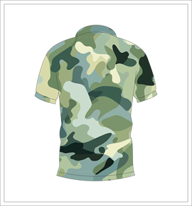 Polo de sport décontracté à manches courtes en sublimation camouflage vert clair, impression personnalisée, unisexe - Product Image 5