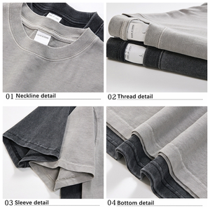 เสื้อยืดคอกลมแขนสั้นทรงปกติผ้าฝ้ายสีพื้นแบบซักล้างสไตล์ลำลองสำหรับผู้ชายขายดีที่สุดประจำปี 2026 - Product Image 4