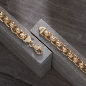 Vintage Gold Tone Engraved Link <b>Bracelet</b> for <b>Men</b> Luxury Ornate Chain <b>Bracelet</b> - Product Image 3