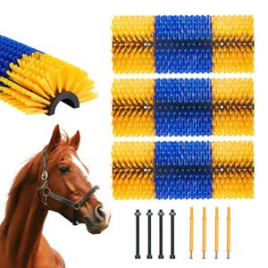 Set di 3 Spazzole per Grattare Bestiame da Esterno per Cavalli e Mucche, 20 x 7,5 Pollici, Grattatore per Schiena, Sollievo dal Prurito, Facile Pulizia con 6 Viti - Product Image 1