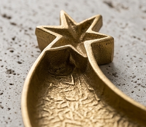 Bandeja de Servir Metálica con Forma de Luna Creciente y Estrella Dorada, Texturizada, Decorativa para Fiestas Islámicas, para Decoración de Mesa, Venta al Por Mayor - Product Image 4