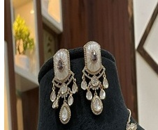 Conjunto de Collar y Aretes Clásicos de Moissanita Chapados en Oro de Aleación de Primera Calidad, Regalo para Compromiso, Aniversario, Boda o Fiesta - Product Image 2