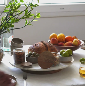 Organizador Giratorio de Mármol Hecho a Mano para Cena y Desayuno, Plato Giratorio de Mármol Lazy Susan - Product Image 1