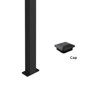 2.4m Long-65x65mm Universal 'Heavy Duty' 6000 Series Steel <b>Security</b> Fence Post Base Plate (<b>Bolt</b> Concrete Ground) Cutting Service - Product Image 1