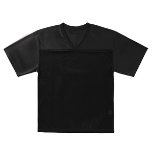 เสื้อฟุตบอลตาข่ายสไตล์เรโทร เสื้อผ้าสตรีทแวร์แบบกำหนดเอง เสื้อฟุตบอลแขนสั้นไซส์ใหญ่ เสื้อซ้อมอเมริกันฟุตบอลแบบตาข่าย - Product Image 5