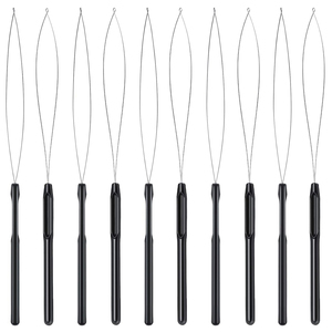 Custom Logo Stainless Steel Hair Extension Pulling Loop Needle Hook Tool For Micro <b>Beads</b> <b>Silicone</b> Rings Hair Styling Tools - Product Image 1