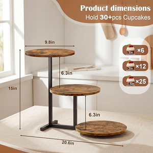 <b>3</b> <b>Tier</b> Cupcake Tower <b>Stand</b> Cupcakes, Wooden Tiered Tray <b>Stands</b>, Display Cup <b>Cake</b> Dessert Tower <b>Cake</b> <b>Stand</b> - Product Image 2