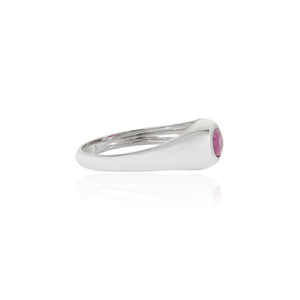 <b>Top</b> Quality Products Wholesale Design <b>Gypsy</b> Set Ruby Gemstone Dome Chunky Ring Solid K14 White Gold Customized Jewelry - Product Image 5