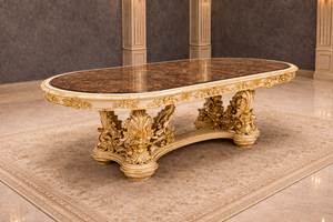 Bespoke Maharaja Style Luxury Mansion 8 Seater <b>Dining</b> <b>Table</b> Set Classic European Style Gold Finish <b>Dining</b> Room Furniture USA - Product Image 5
