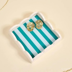 Charming Mini Blue Lacquer Tray Decorative Serving Tray For Table <b>Display</b> And Home Decoration - Product Image 2