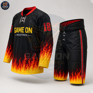 2026 Premium Quality With Private Lable Comfortable Breathable Sublimation Team Wear Custom Flame Design Ice Hockey Uniform - Product Image 3