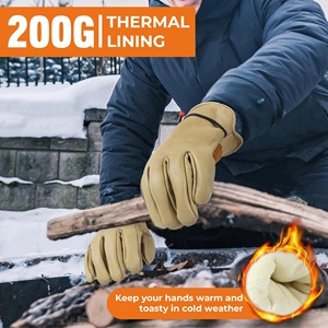 Guantes de Trabajo de Cuero Vacuno Resistentes al Desgaste de Alta Calidad para Protección de Manos, para Conductores y Trabajadores - Product Image 3