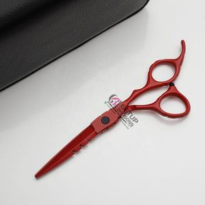 Tijeras Profesionales de Acero Inoxidable para Adelgazar el Cabello, Color Rojo Oscuro, Recubrimiento para Peluquería, Tijeras de Adelgazamiento con Logotipo Personalizado - Product Image 2