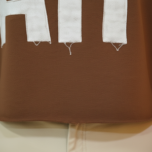 Nueva Sudadera con Capucha Corta Personalizada, Estilo Vintage, con Lavado Ácido, Efecto Desgastado, Parches, Bordados y Aplicaciones, con Bajo sin Rematar y Detalles de Corte y Costura, 100% Algodón, Serigrafiada - Product Image 5
