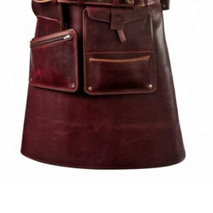 Crazy Horse Leather Sleeveless Bib <b>Apron</b> for Men with Pockets Reusable Classic Design Daily Use Baking Mats Wholesale - Product Image 6