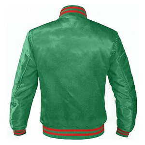 Fashion Forward American Varsity Satin Bomber Jacket Alpha Sorority Fraternity Greek College Apparel Snap <b>Button</b> Embroidered - Product Image 2