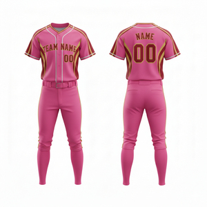 Wholesale High Quality Printed Sublimated 100% Polyester Quick Dry Breathable Plus Size Unisex <b>Baseball</b> Jersey Pant Uniform - Product Image 2