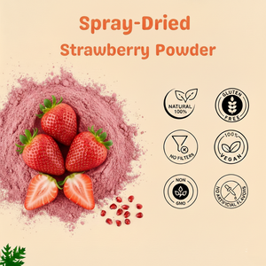 Poudre de fraise naturelle séchée par atomisation, soluble dans l'eau, emballage en vrac pour boissons, meilleur prix - Product Image 4