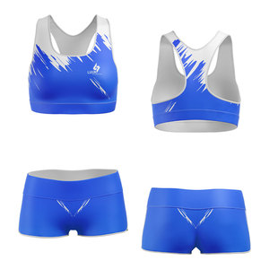 Ensemble de yoga et de sport personnalisé pour femmes : soutien-gorge de sport rembourré et short taille haute, séchage rapide, respirant, vêtements de sport actifs OEM ODM - Product Image 6