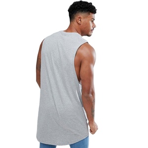 Mangoes Fashions Hot Selling Custom Design Mens Solid Color Gym Tank Top Quick Dry Breathable Polyester/cotton Casual - Product Image 3