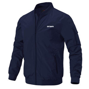 Wholesale High Quality Men's Winter Bomber Jacket <b>Stand</b> Collar & Front Logo Breathable & Eco-Friendly Nylon/Polyester Fabric - Product Image 4