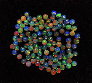 Lot de cabochons ronds en opale d'Éthiopie naturelle, pierres précieuses en vrac, 4 mm, pour la fabrication de bijoux, certifiés IGI - Product Image 6