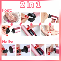 Lime à pieds électrique rechargeable pliable portable, éliminateur de callosités électrique, construction métallique avec lime à ongles