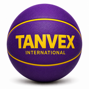 Ballon de basketball TANVEX International en PVC, design camouflage orange durable, chambre à air en caoutchouc naturel écologique, 600-650g - Product Image 2