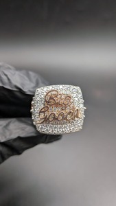 Anillo Personalizado de Plata 925 con Nombre en Moissanita, Anillo con Letras Grandes en Plata 925 Chapado en Oro Rosa de 14K con Claridad VVS - Product Image 2