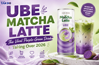 Café Latte Ube Marque Blanche 250ml Échantillon Gratuit Prêt à Boire – Boisson Café Latte Ube – Latte à l'Igname Violette – Recette Personnalisée – HACCP HALAL