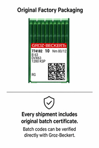 Groz-Beckert Industrial <b>Sewing</b> Machine Needles B63 DVX63 1280KSP Nm 80/12 Steel for Apparel Equipment - Product Image 2