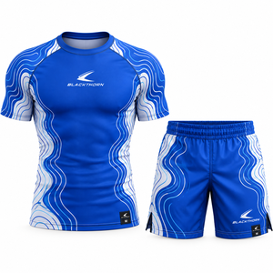 Camiseta de Compresión para MMA y BJJ, para Entrenamiento, Unisex, Spandex/Algodón, Manga Larga, Teñida, UPF50+, Secado Rápido, 220g - Product Image 1