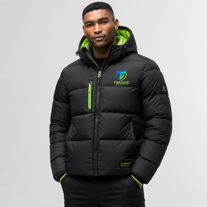Vente en gros : Nouvelle arrivée de doudounes d'hiver décontractées, 100% polyester, tissu tissé, couleur unie, doublées, personnalisables, enduites - Product Image 1