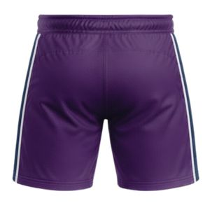 Shorts d'entraînement de hockey sur glace sublimés pour hommes, couleur violette, en polyester, avec cordon de serrage et bande latérale, pour équipes sportives, haute performance - Product Image 2