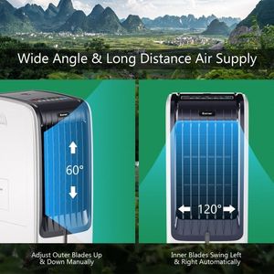 Ventilador de Enfriamiento Evaporativo Portátil de 110V con 3 Velocidades y Función de Temporizador de 8 Horas para Uso en el Hogar o la Oficina - Product Image 6