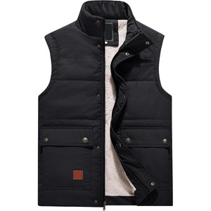 Chaleco Acolchado Verde para Hombre con Cuello Alto, Forro Polar, Cierre de Cremallera, Ropa de Invierno Informal - Product Image 3