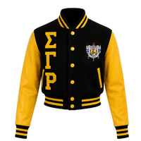 Veste bomber courte en satin Sigma Gamma Rho pour femme, légère, entièrement zippée, décontractée, vêtements de mode pour sororité, logo personnalisé, vente en gros