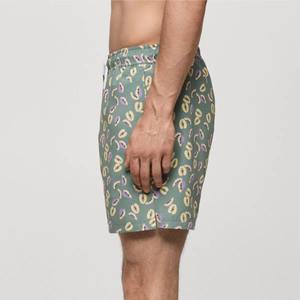 Short de bain pour homme en tissu polyester/coton, doux, séchage rapide, taille élastique, uni, décontracté, personnalisé par sublimation - Product Image 6
