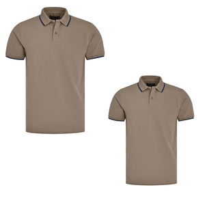 Chemises polo pour hommes à manches courtes, en tricot uni 100% coton, avec empiècements asymétriques, style streetwear, tendance décontractée, design à col - Product Image 5