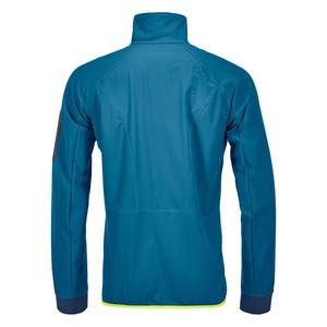<b>Men's</b> Blue Soft Shell <b>Jacket</b> Stand Collar Zip <b>Fly</b> Moisture-Wicking Regular Fit All Seasons Outdoor Wear Polyester Material - Product Image 4