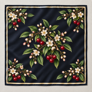 Custom Printed Fruit Vegetable Kitchen <b>Scarf</b> Square Soft Lightweight Womens Headscarf OEM ODM Manufacturer Supplier Wholesale - Product Image 1