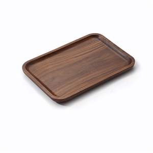 Plateau de service en bois naturel pour la maison et l'hôtel, ustensiles de cuisine, plateau de service pour aliments et en-cas, fait main, couleur marron - Product Image 4