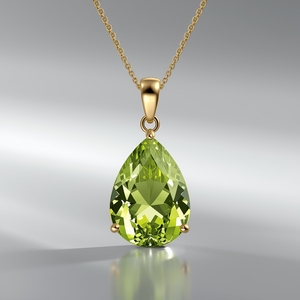 14K <b>Solid</b> <b>Gold</b> VVS1 Clarity for Certified Pear Shape Green Gemstone Fine Jewelry Luxury Minimal Design <b>Pendant</b> Necklace for - Product Image 5