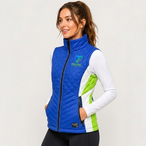 Chaleco Acolchado Impermeable de Punto Personalizado para Mujer, Cuello Alto Casual, Sin Mangas, Ajuste Holgado, Chaqueta Cálida de Invierno Reversible - Product Image 4